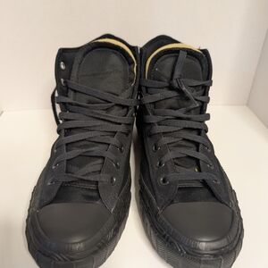 Converse Men's Black High-Top Sneakers with Yellow Accent